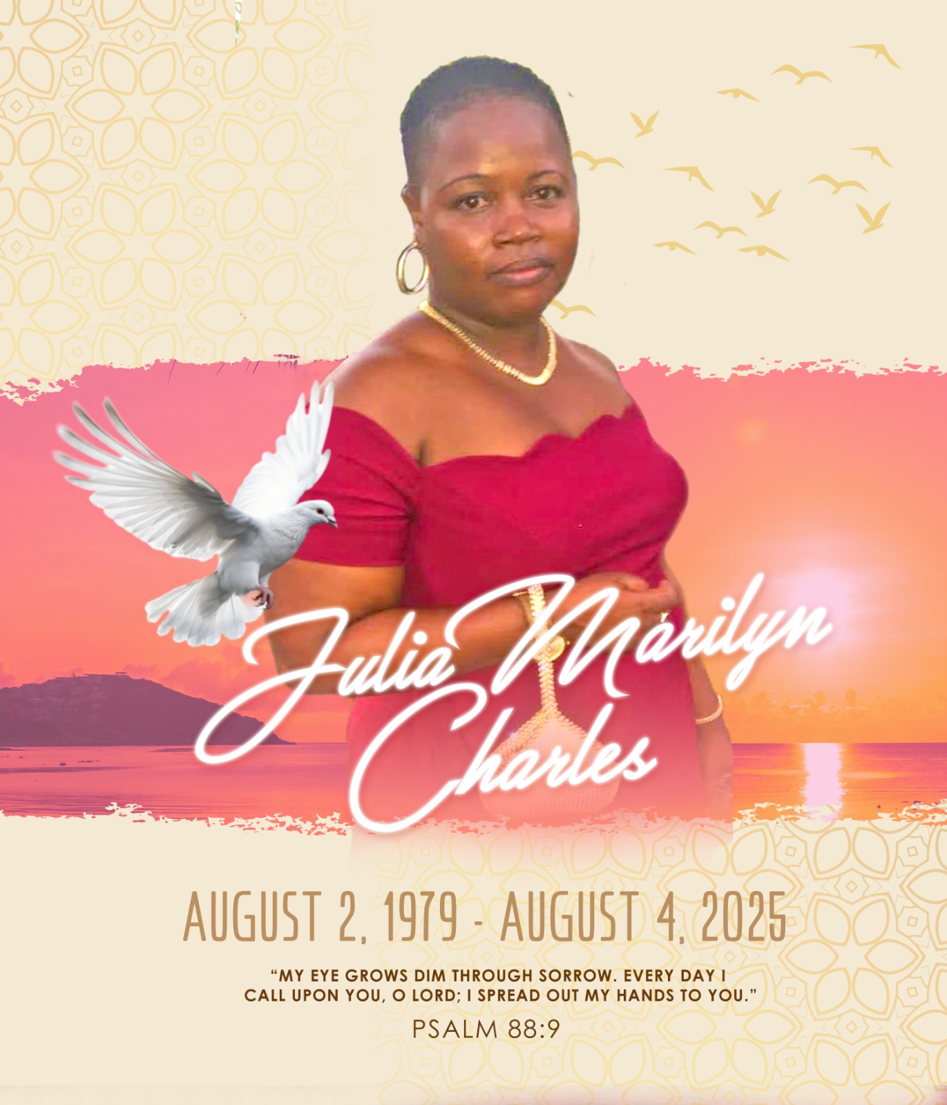 Portrait from the memorial for Julia Marlyn Charles